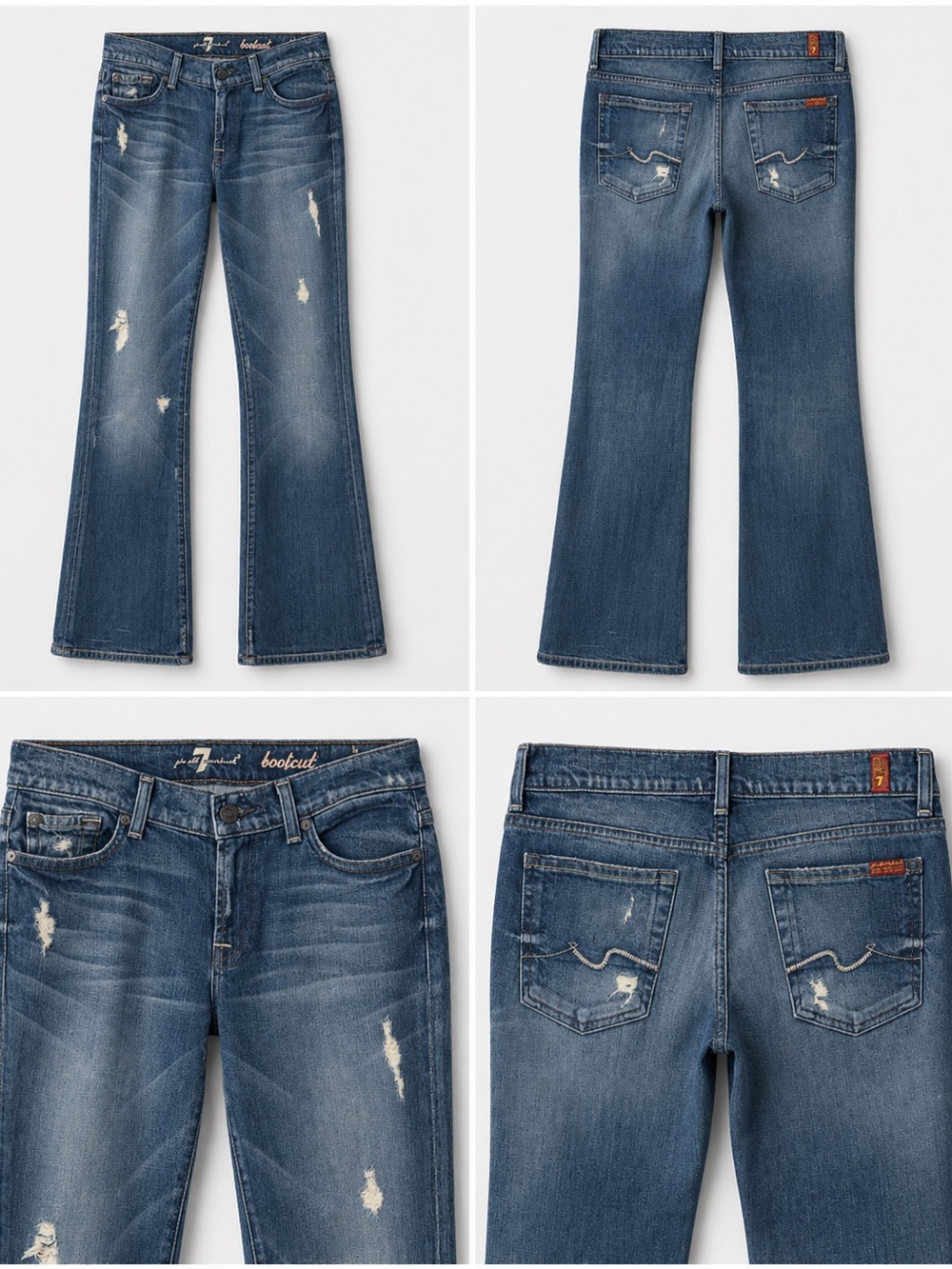 Dark Wash Distressed Women's Dojo Jeans Bootcut